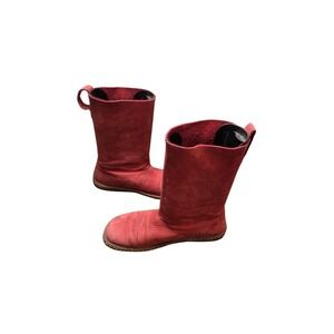 Born Women's 8 Burnt Orange/ Red Soft Leather/ Suede Mid-Calf Baggy Pull On Boot